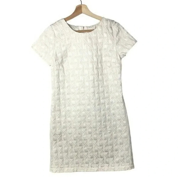 Xhilaration Cream Quilt Printed Short Sleeve Mini Dress M - Picture 1 of 3